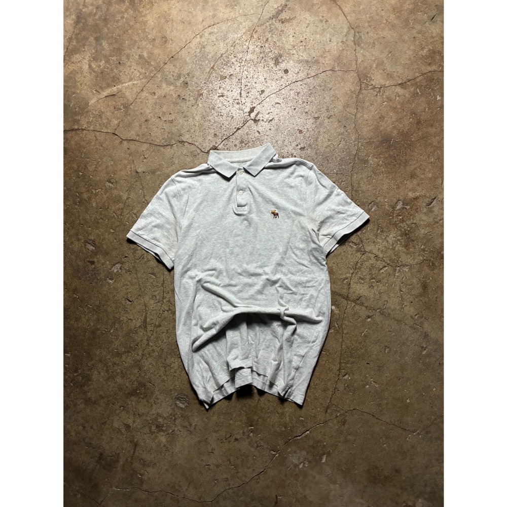 Abercrombie & Fitch Mens Large Tall Grey Don't Sweat It Performance Polo Shirt